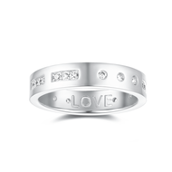 Nhẫn tình yêu mã Morse APM MONACO, Nhẫn đơn bạc 925, Quà tặng sinh nhật cho bạn gái/cặp đôi