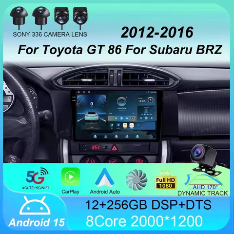 Car Radio Android 15 Carplay For Toyota GT 86 For Subaru BRZ 2012 - 2016 Navigation GPS Multimedia P
