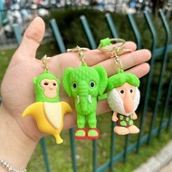 Popular Cartoon Shanhaijing PVC Keychain Pendant, Abstract Funny Wooden Stick Man Big Foot Ape Monke