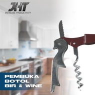 JHT Pembuka Tutup Botol Wine Bir Minuman Anggur Stainless Steel Wine Opener 3 in 1