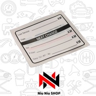 Mileage Sticker (Stiker) For Car Engine Oil / Spark Plug / Engine Air Filter / Cabin Filter / Oil Filter / Brake Fluid