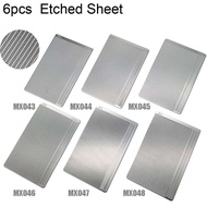 6ชิ้นโมชิ MX043 ~ 048รูปแบบตาข่ายดัดแปลงแผ่นแกะสลักเครื่องมือสำหรับ Gundam Gunpla GK โมเดล DIY Peral