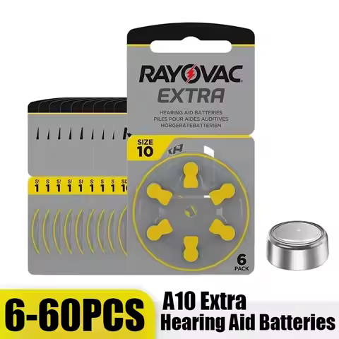 6-60PCS Rayovac Extra Hearing Aid Batteries Battery A10 10A PR70 10 High Performance Zinc Air Batter