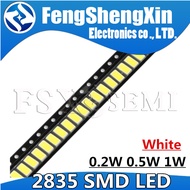 100pcs High Brightness Patch LED 2835 Lamp Beads 1W 0.5W 0.2W White Light 3V 6V 9V 18V 36V 150MA/100