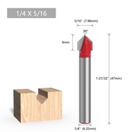 Mata Profil Kayu Mata Router V Grooving Bit Shank 1/4