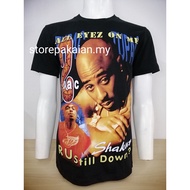 2PAC SHAKUR All Eyez On Me 100% Cotton Rock Band T-Shirt,Baju Band