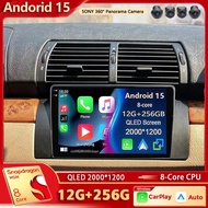 Android 15 For BMW 5 E39 1996 - 2003 E53 X5 M5 2K QLED Android Car Radio Multimedia Video Player GPS