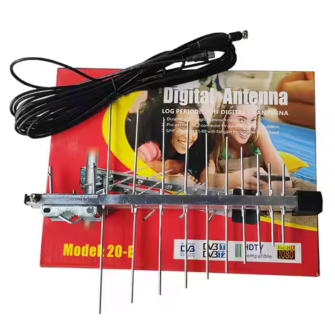 Mini HDTV Outdoor Digital Amplified VHF UHF TV Antenna Yagi Antenna 20 Element 47-860MHz HD 4K 1080P