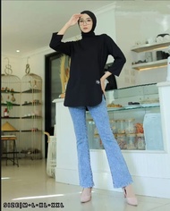 Kaos Cewek Import Lengan 7 / 8 Terbaru Kaos Senam Wanita Jumbo Cotton Combed 24s