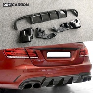 On sale Carbon Fiber Rear Bumper Lip Diffuser With Exhaust Tips For Benz E Class W212 E260 E300 E400