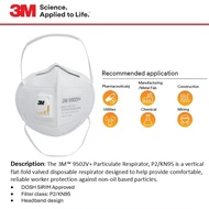[ 3M ] (3MR9502V+) Particulate Respirator | P2 / KN95 With Valve DOSH SIRIM Approved | Vertical Flat