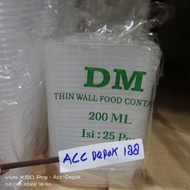 New Promo Thinwall Dm 200 Ml Model Persegi Panjang / Kotak Makan Dm