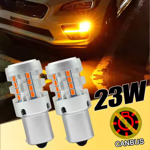 2Pcs Canbus PY21W Bau15s/P21W BA15S 1156/T20 WY21W 7440 LED Bulb for Car Turn Signal Light Amber Yel