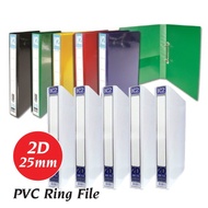 A4 2D 25mm PVC Ring File | Color Ring File | PVC File | Colour Ring File | White File / Fail Putih /