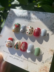 可愛_聖誕節_手工穿戴甲_屋頂上的聖誕老公公