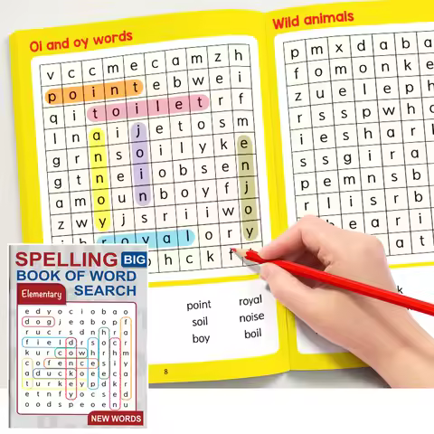 32 Pages Word Search Puzzle Book Spelling Big Book of Word Search Advanced & Elementary for Adults S