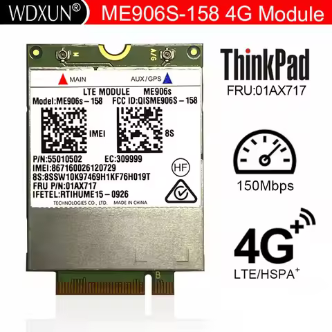 ME906S ME906S-158 FRU 00JT491 01AX717 Original M.2 Qualband FDD LTE 4G Module for Thinkpad T460 L460