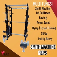 PREMIUM Smith Machine REPS var Lat Pull Down + Rowing + Bench + Beban 50 kg