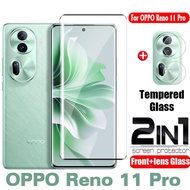 ฟิล์มกระจกเทมเปอร์แบบ2 In 1สำหรับ OPPO Reno 12 12Pro 12Pro + Reno11F 11 Pro 11pro 11 Reno11Pro 5G หน้าจอแบบโค้งฟิล์มหลังกล้องแก้วป้องกันฟิล์มกันรอยด้านหน้าคลุมทั้งหมด