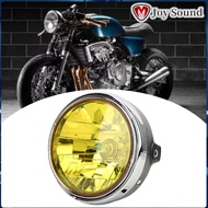 【ห้ามพลาด】รถจักรยานยนต์ย้อนยุคไฟหน้าไฟหน้าเหมาะสำหรับHonDa CB400/แตน Motorcycle Headlight 250/VTECแก้วสีเหลือง