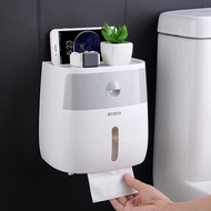 ecoco Waterproof Wall Mount Toilet Paper Holder Tray Roll Tube Storage Box Tissue Bathroom Shelf