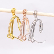 ,,, Sterling Silver Plated 18k Gold Clip Buckle Head Pendant Buckle Clip Buckle Jade Crystal Safe Bu