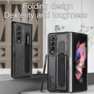 Samsung Z Fold 3, Z Fold 3 case with pen holder, high quality leather
