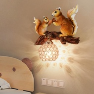 Creative Children'S Wall Lamps Boys Girls Bedroom Bedside Living Room Study American Rustic Animal Decoration Aisle Lamps And Lanterns