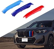 Lanyun Compatible with BMW X1 U11 iX1 m Colored Grille Insert Stripes Trims for 2022 2023 BMW X1 Accessories Front Kidney Large grilles 5-Beam Blue