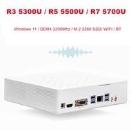 SZ  PC R3 5300U / R5 5500U / R7 5700U Windows 11 Pro DDR4 3200Mhz M.2 2280 SSD WIFI BT HD Desktop Of