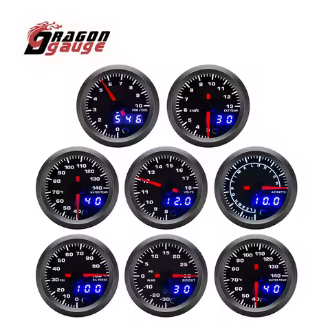 DRAGON GAUGE 52mm Car Tachometer PRM Boost Gauge Voltage EGT Gauge Water Temp Oil Temp Oil Pressure 