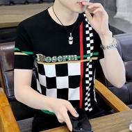 捡漏~冰丝印花时尚男装2025夏季减龄遮肚短袖T恤男士上衣25.6.3Picking up leaks~Ice silk printed fashionable men's clothing 2025