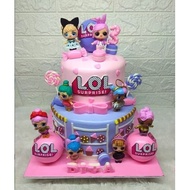 Kue Ulang Tahun LOL 22&amp;18 cm Triple coklat raline cake