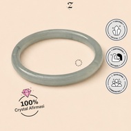 Zupazupazuu I Bangle Gray Agate 8MM - Bangle - Bangle Bracelet - Increase Balance Original Crystal B