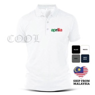 Aprilia Motorcycle Motorsport Polo Tee T-Shirt Embroidery Logo EDR-048