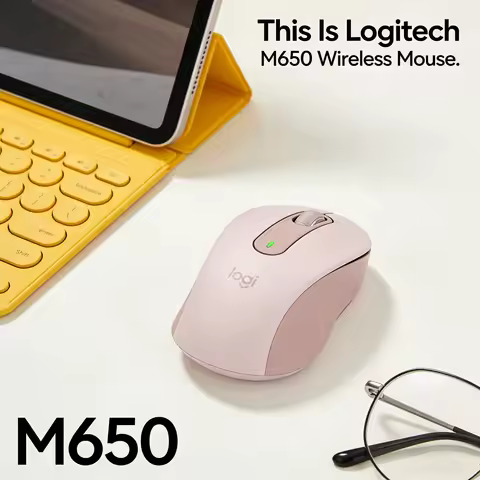 Logitech M650/M650/M650L Stylish Office Mouse - Rose Pink for Modern Workspace