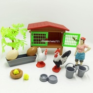 Edutoys YH55 Children's Toys ANimals Farm Chicken Coop Diorama Livestock Collection Pets