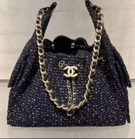 Chanel 25a 25bag small tweed black 小號 毛呢 黑色 亮片 珠片 hobo 25 ‖ Coco handle nano 飯盒包 25s