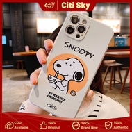 1แถม1CitiSky Snoopy&Starbucks เคสซิลิโคนนุ่ม ขอบด้านข้างใช้เคสไอโฟน สําหรับ iPhone 13 Pro Max เคส ip