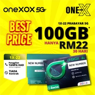 ONEXOX PREPAID 1X-22 (100GB HIGH SPEED + UNLIMITED CALL + FULL HOTSPOT) RM22 SHJ XOX PREPAID