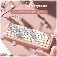 RK R65 3mode Mechanical Keyboard65% Layout with Knob Hot Swappable 6.25u Stabilizer Gasket Structure