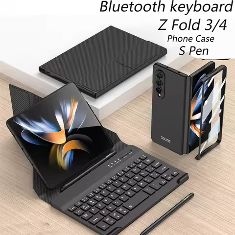 For Samsung Galaxy Z Fold 2 3 4 keyboard Case Wireless Bluetooth Magnetic stand Leather Case Cover s