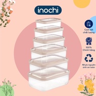 [ Shopbase] Bộ 6 hộp nhựa đựng thực phẩm chữ nhật Inochi (500-750-1000-1500-2000-2500ml) #giadungsho