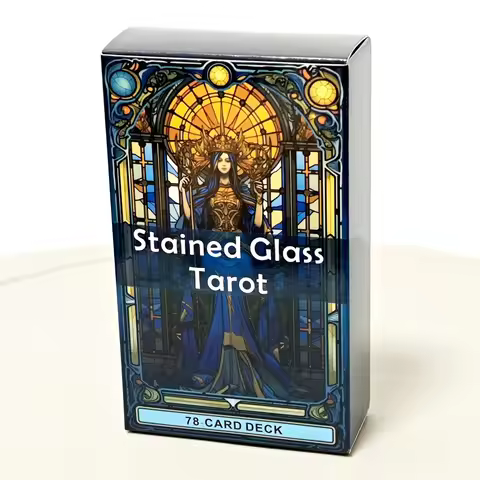 Complete Tarot Carding 10.3*6cm Stained Glass Set Inspired Rider Waite Smith Tarot Card Deck 78 Pcs 