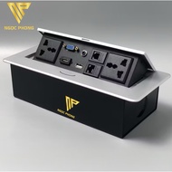 Push-open recessed aluminum electrical box (2 HDMI Outlets+1VAG+1LAN+1PHONE+1 AUDIO3.5+1USB)