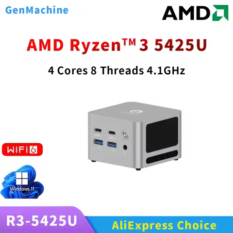 Super Mini LPDDR4X 4266Mhz Genmachine Ryzen 3 5425U 8G 256G 4.1Ghz 15W Mini Pc Windows 11 Ryzen Diy 