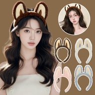 Soft Plush Animal Ear Hair Hoop For Roleplay Parties Photo Props Adjustable Stretchy Design H2b7