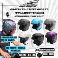 (UPGRADED VERSION) GRACSHAW G838 GAIZER V2 HELMET ORIGINAL (GRACSHAW G838 GAIZER V2 ORIGINAL PLAIN C