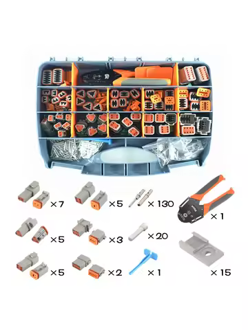 2-12 Pin DT Deutsch Series Waterproof Auto Connector Kits Solid Contacts With Crimping & Removal Too
