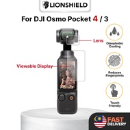 (MY) LionShield Osmo Pocket 4 / 3 Tempered Glass Screen Protector for Display View and Camera Lens